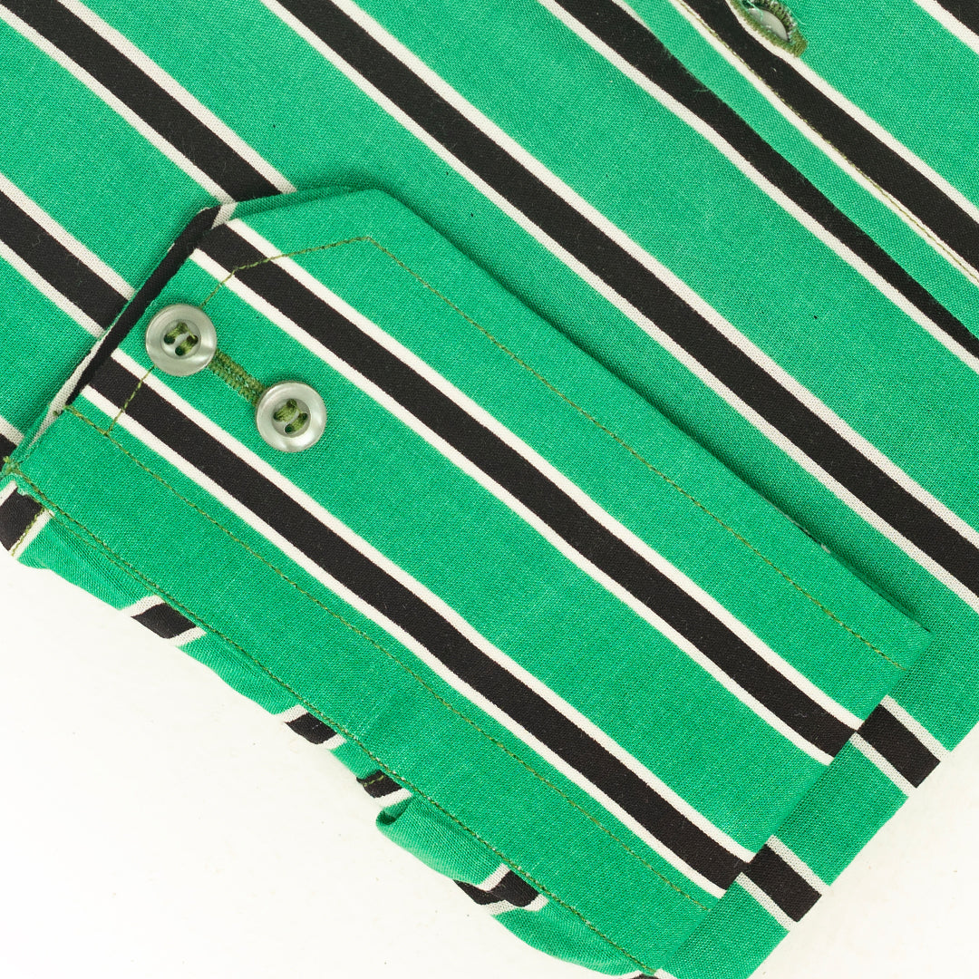 Pure Cotton Emerald Green Striped Shirt