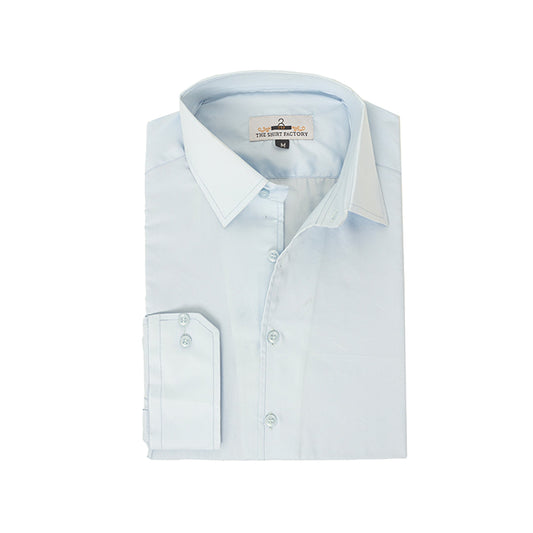 Wrinkle-Resistant Poly Cotton Sky Blue Shirt