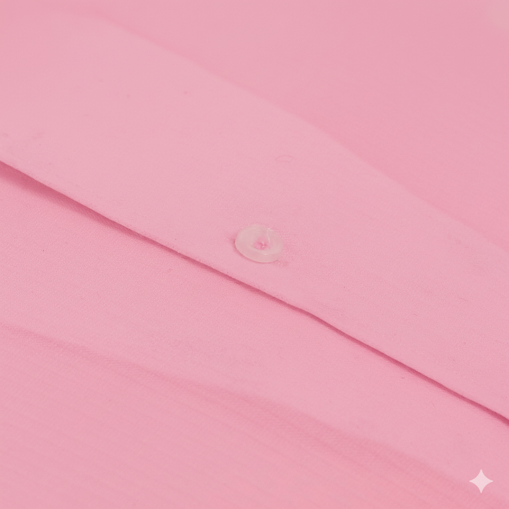 Wrinkle-Resistant Smooth Cotton Blend Baby Pink Shirt