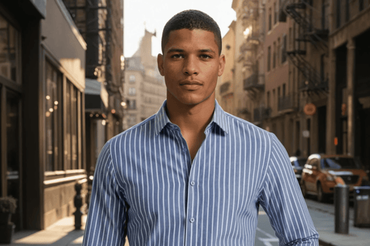 Professional man in a crisp wrinkle-resistant dress shirt in UK 