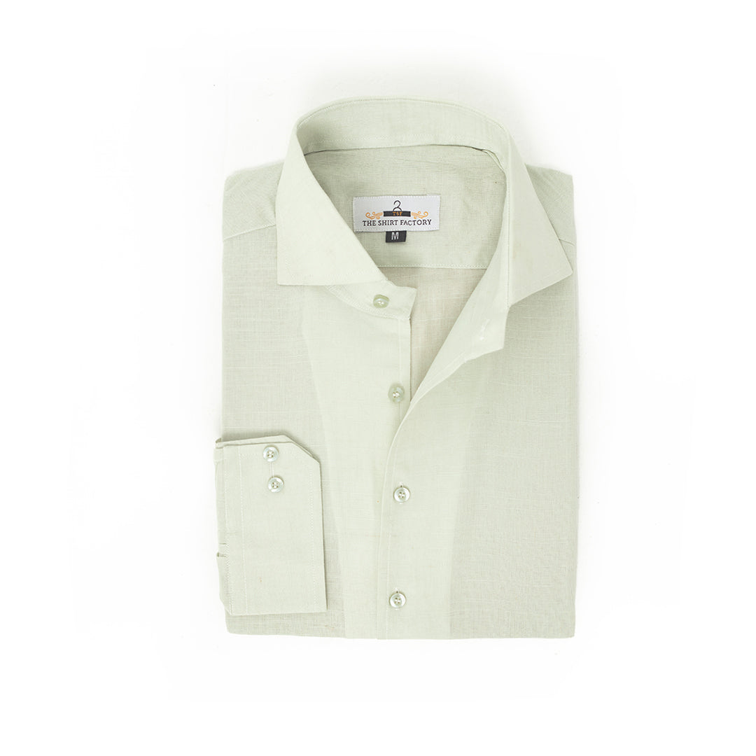 Pure Irish Linen Pistachio Green Shirt