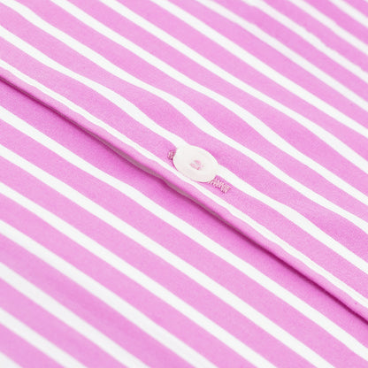 Wrinkle-Resistant Smooth Cotton Blend Purple White Striped Shirt
