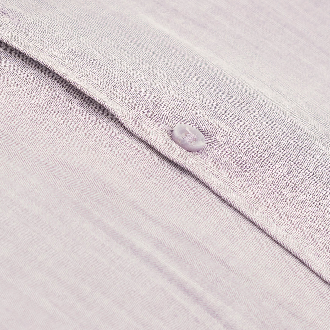 Pure Cotton Mauve Purple Herringbone Self-Textured Shirt