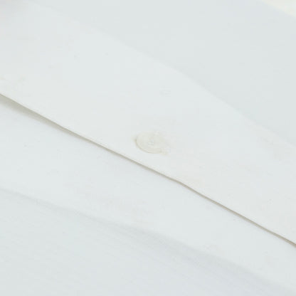 Wrinkle-Resistant Smooth Cotton Blend White Self-Textured Formal Shirt