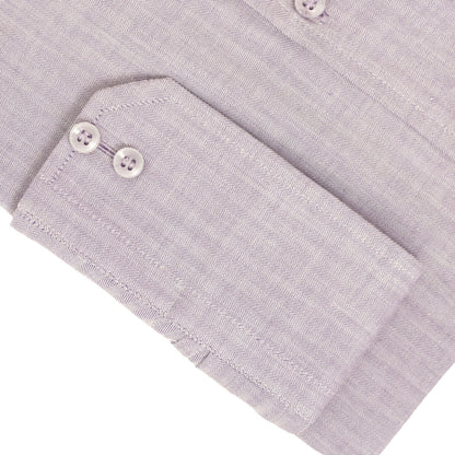 Pure Cotton Mauve Purple Herringbone Self-Textured Shirt
