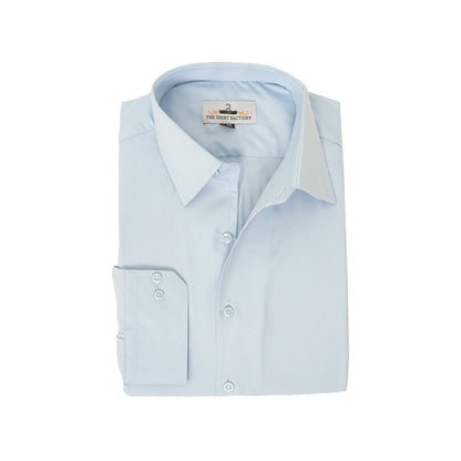 Wrinkle-Resistant Cotton Blend Sky Blue Self-Lining Shirt
