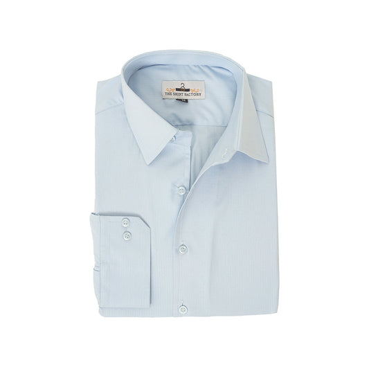 Wrinkle-Resistant Cotton Blend Sky Blue Self-Lining Shirt