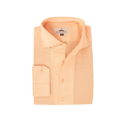 Pure Irish Linen Peach Shirt