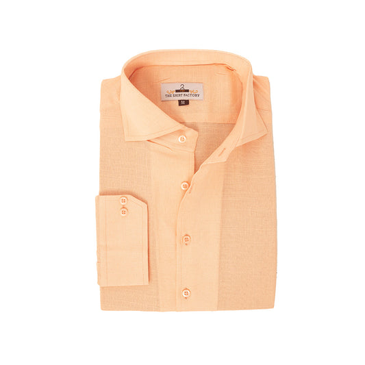 Pure Irish Linen Peach Shirt