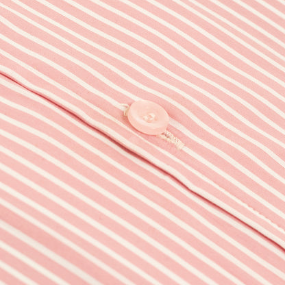 Wrinkle-Resistant Smooth Cotton Blend Pink White Striped Shirt