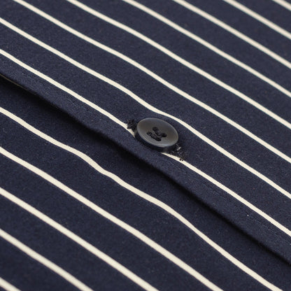 Pure Cotton Navy Blue White Striped Shirt