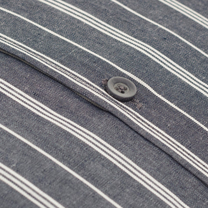 Pure Cotton Slate Grey White Striped Shirt