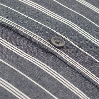 Pure Cotton Slate Grey White Striped Shirt