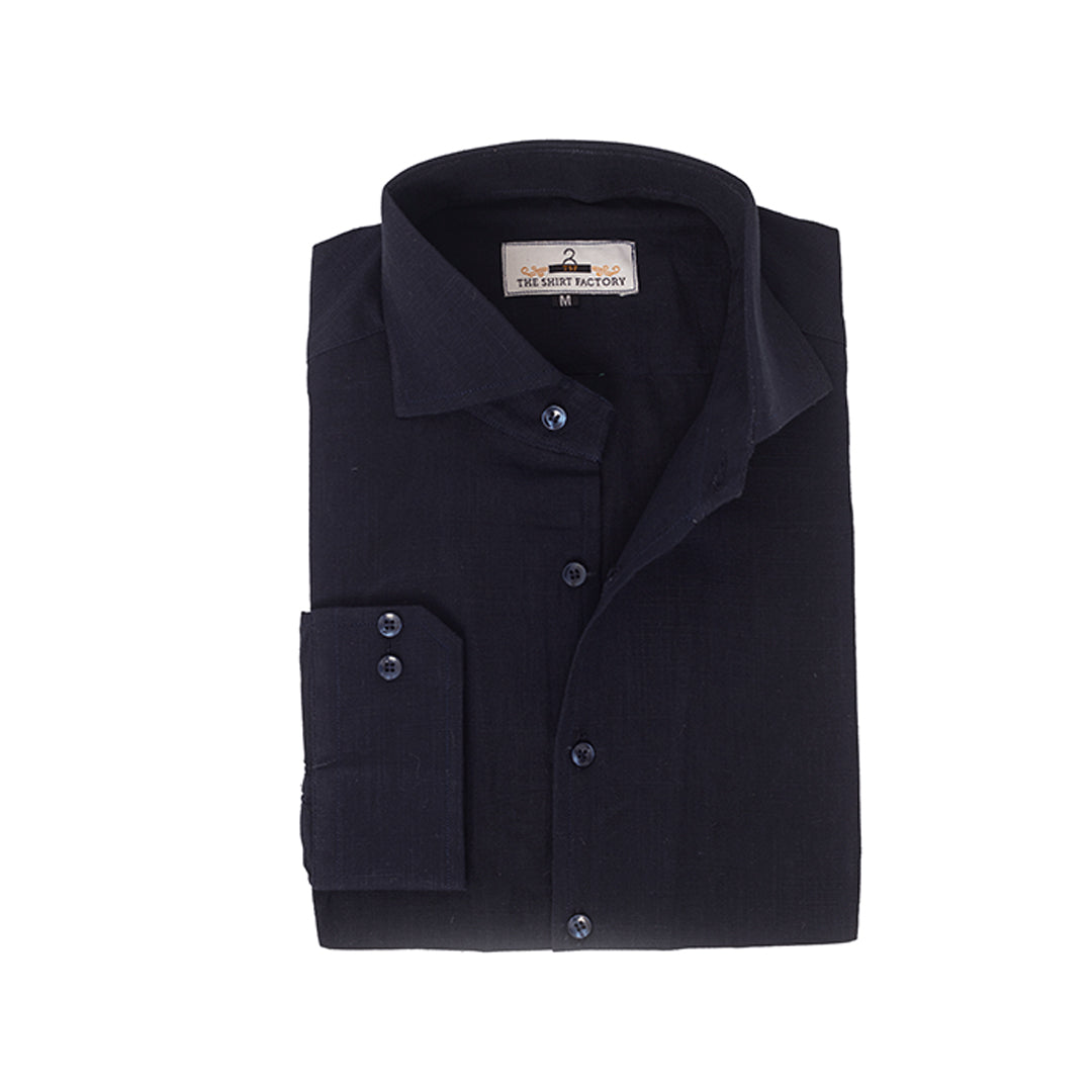 Pure Irish Linen Navy Blue Shirt