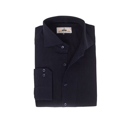 Pure Irish Linen Navy Blue Shirt