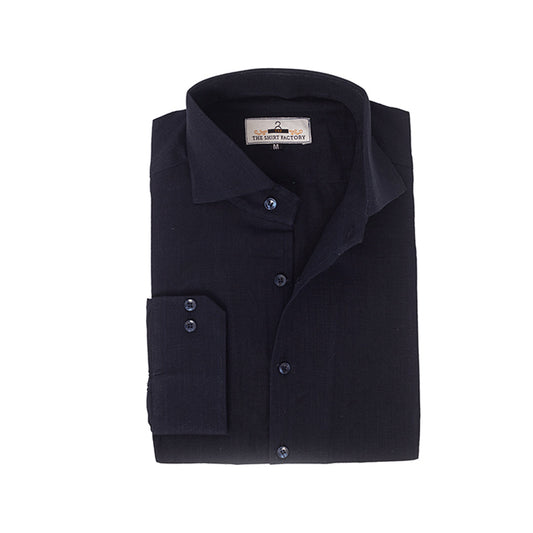Pure Irish Linen Navy Blue Shirt