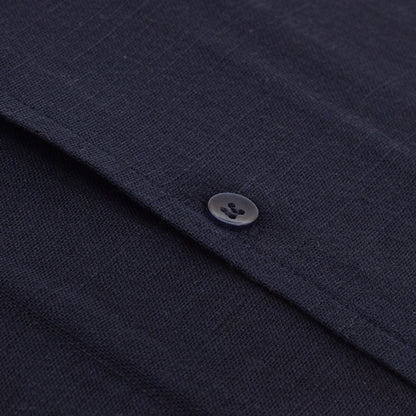 Pure Irish Linen Navy Blue Shirt