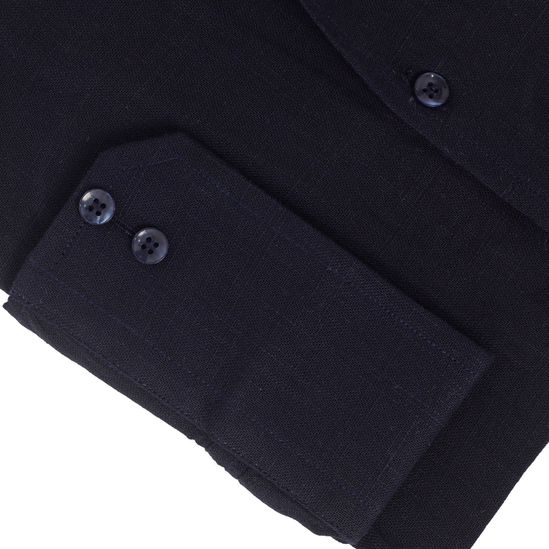 Pure Irish Linen Navy Blue Shirt