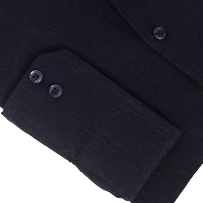 Pure Irish Linen Navy Blue Shirt