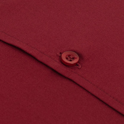 Wrinkle-Resistant Smooth Cotton Blend Red Wine Shirt