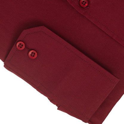 Wrinkle-Resistant Smooth Cotton Blend Red Wine Shirt