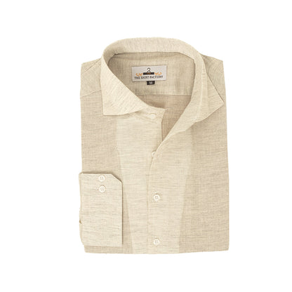 Pure Irish Linen Ivory White Slub Shirt