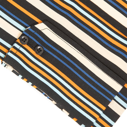 Wrinkle-Resistant Smooth Cotton Blend Multi-Striped Shirt