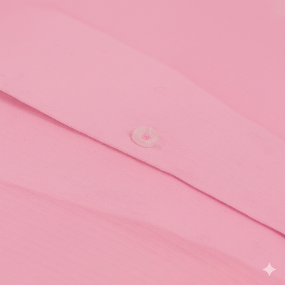 Wrinkle-Resistant Smooth Cotton Blend Baby Pink Shirt