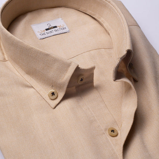 Pure Cotton Cream White Self-Textured Shirt