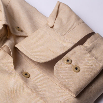 Pure Cotton Cream White Self-Textured Shirt