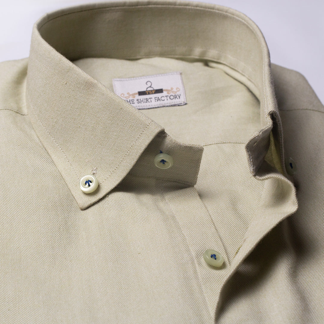 Pure Cotton Pistachio Green Self-Textured Shirt