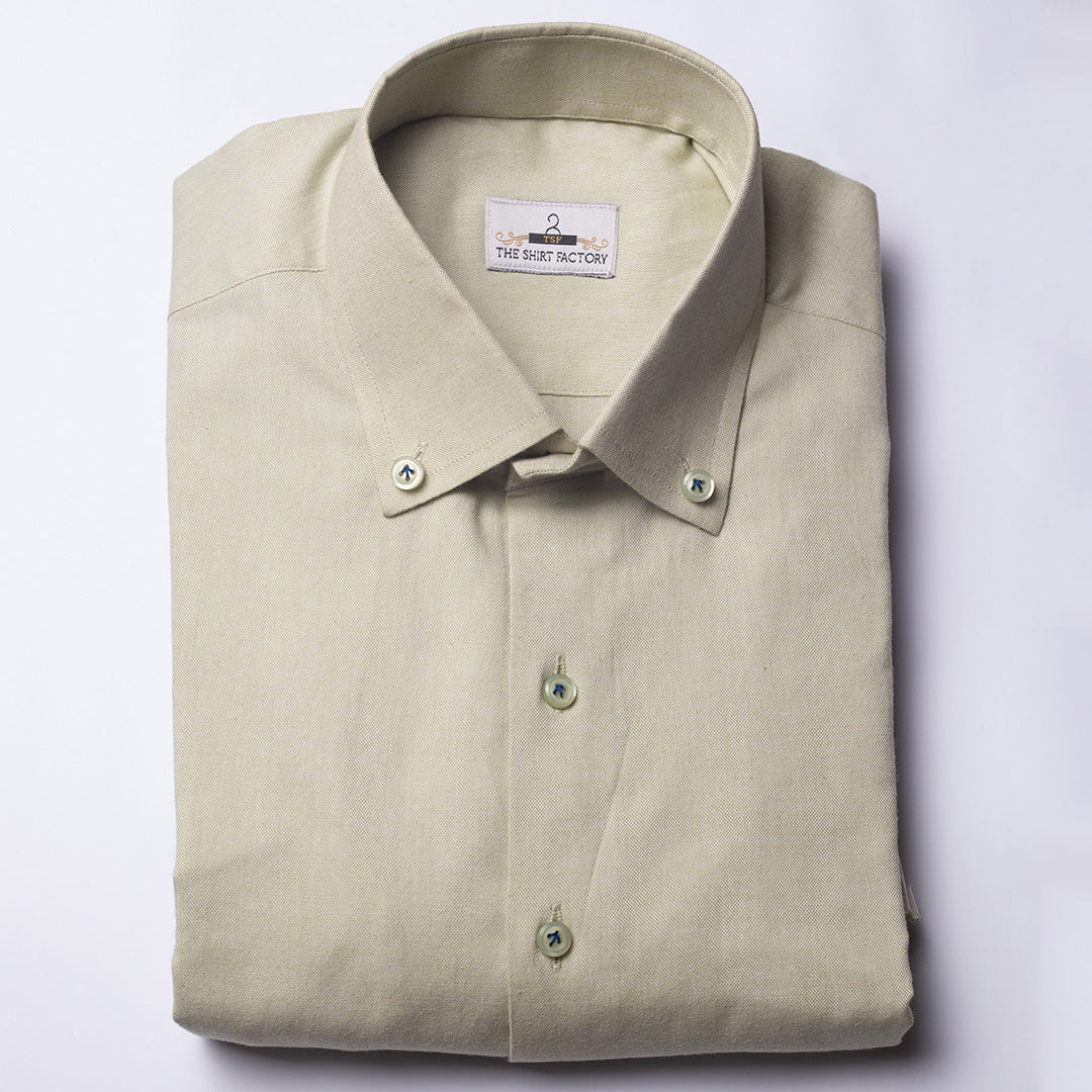 Pure Cotton Pistachio Green Self-Textured Shirt