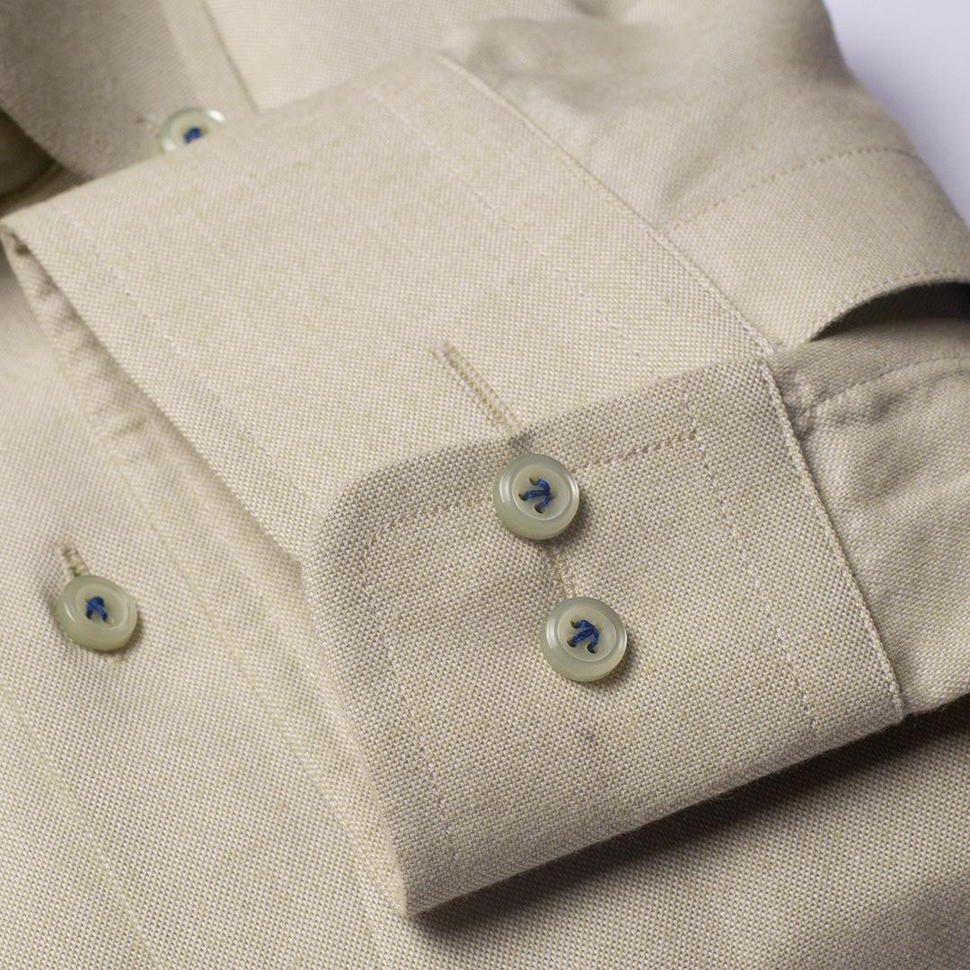 Pure Cotton Pistachio Green Self-Textured Shirt