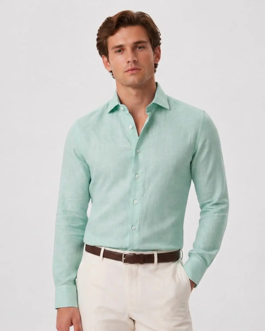 Pure Irish Linen Sea Green Shirt