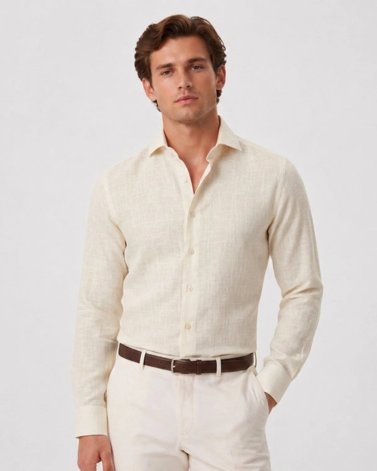 Pure Irish Linen White Shirt
