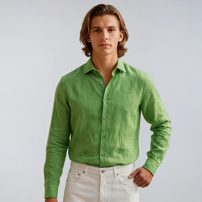 Pure Irish Linen Forest Green Shirt
