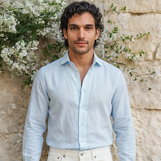 Pure Irish Linen Sky Blue Shirt